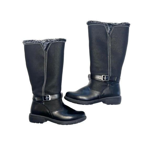 Tall Winter Snow Black Boots size 8 - Picture 1 of 7